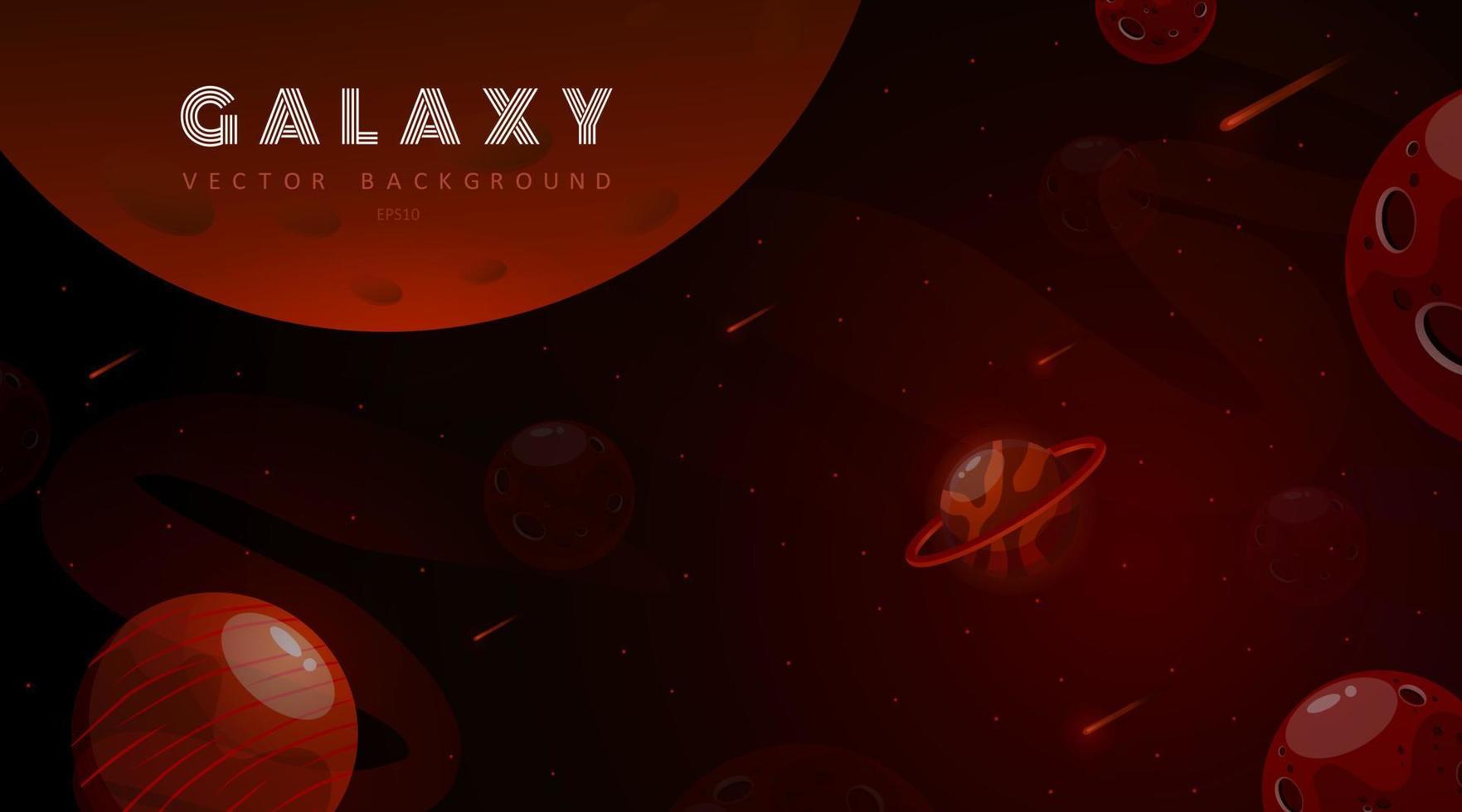 fondos de espacio horizontal con forma abstracta y planetas. diseño web. exploración espacial. ilustración vectorial de galaxia. concepto de banner web. telón de fondo de fantasía para el juego ui galaxy. vector