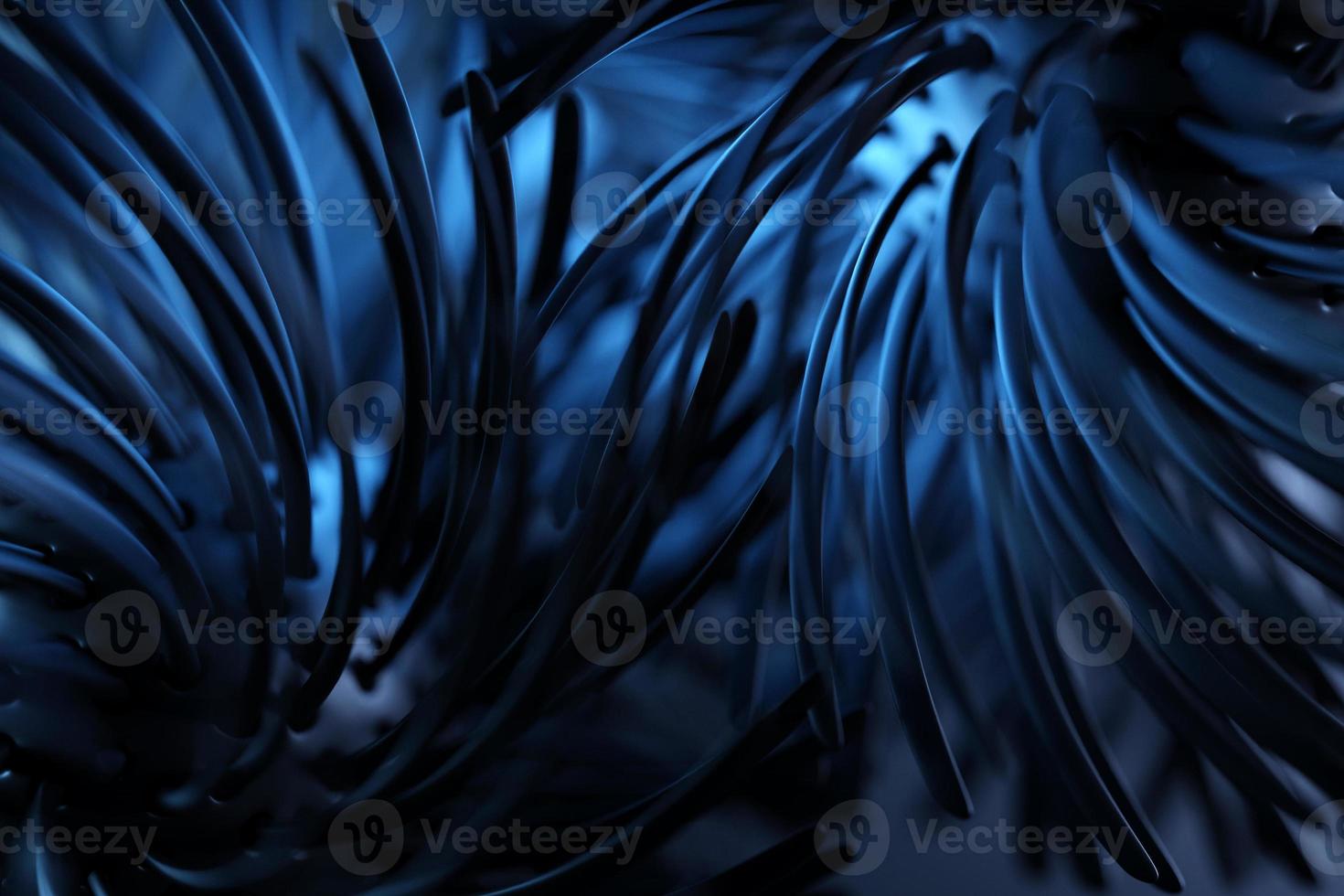 3D rendering abstract  dark round fractal, portal.  round spiral on black   isolated background photo