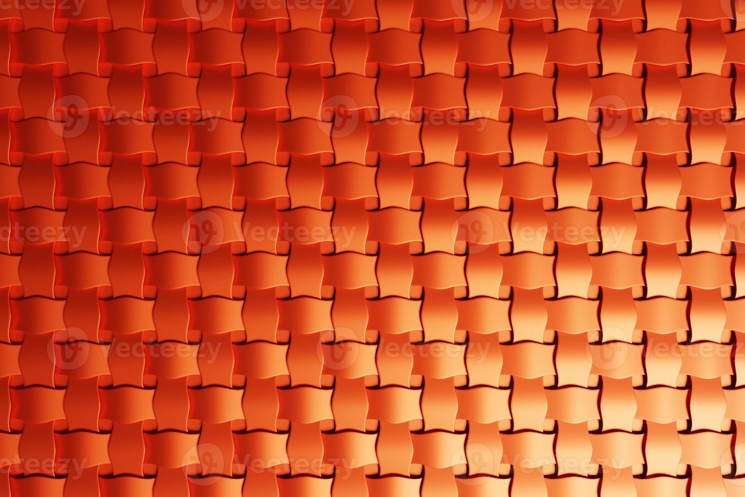 3d illustration of rows of  orange squares .Set of cubes on monocrome background, pattern. Geometry  background photo