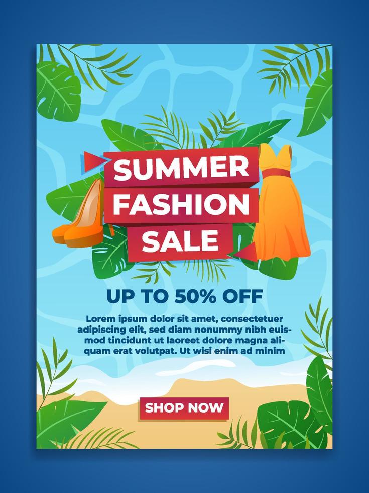 cartel de venta de moda de verano vector