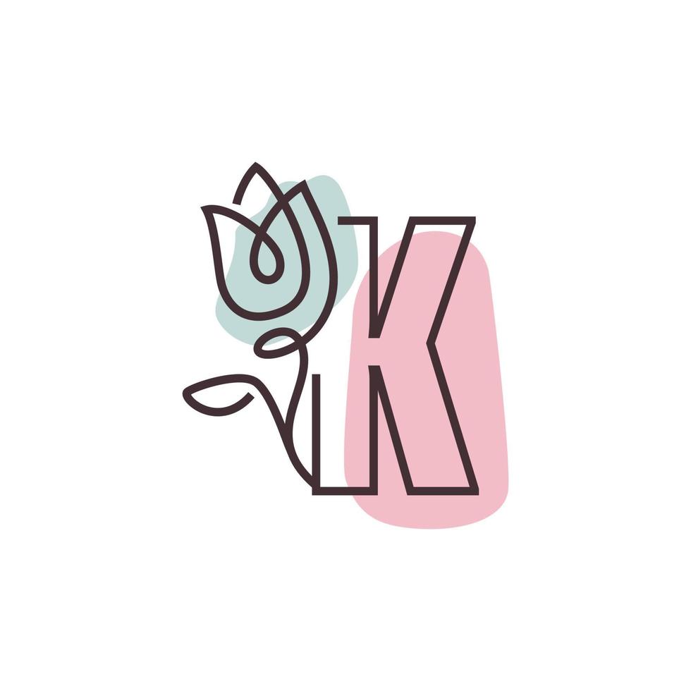 Flower Alphabet K Logo vector