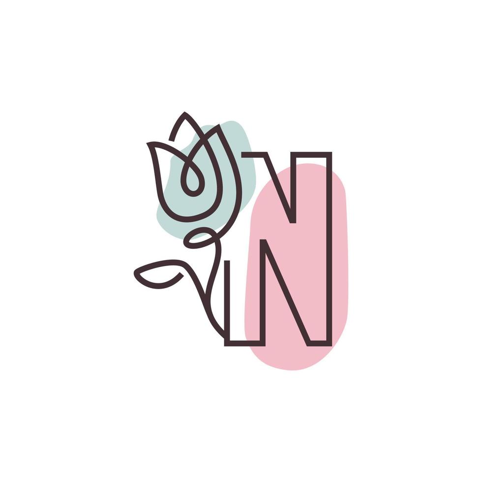 Flower Alphabet N Logo vector
