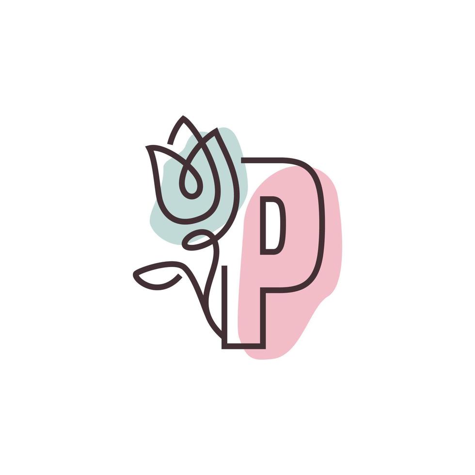Flower Alphabet P Logo vector
