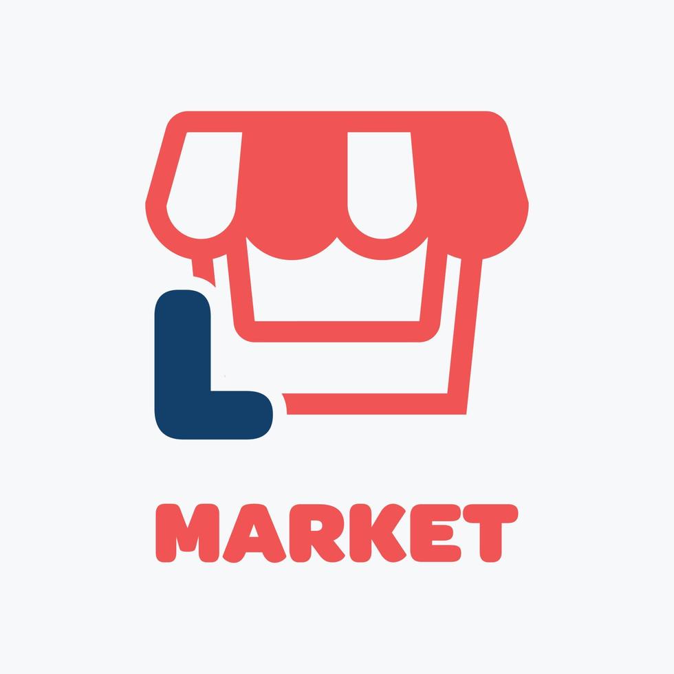 logotipo del mercado del alfabeto l vector