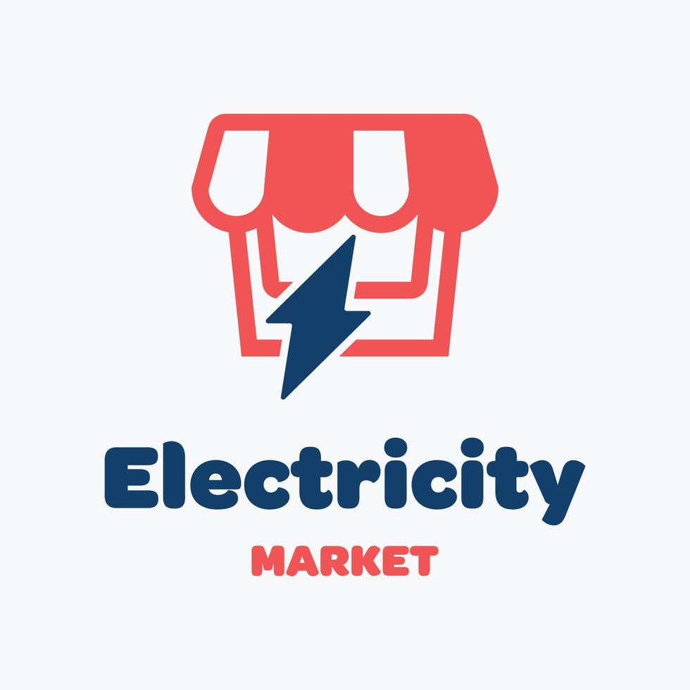 logotipo del mercado eléctrico vector