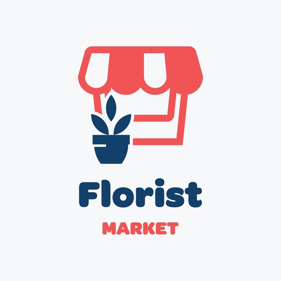 logotipo del mercado de floristería vector