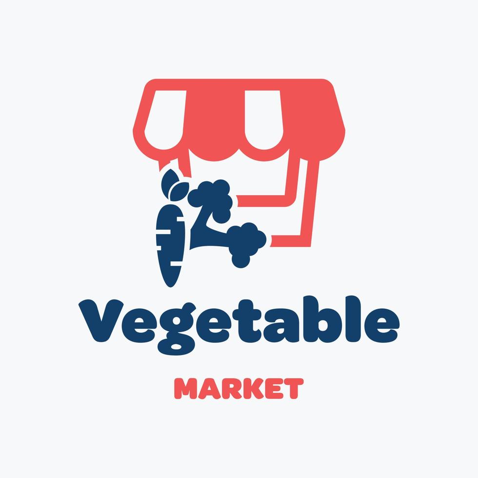 logotipo del mercado de verduras vector