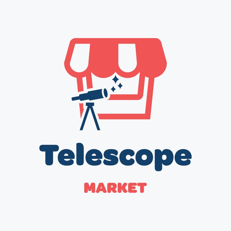 logotipo del mercado de telescopios vector