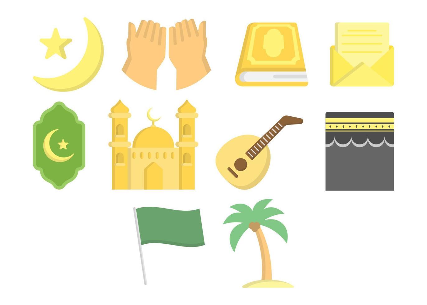 Islam icon set vector