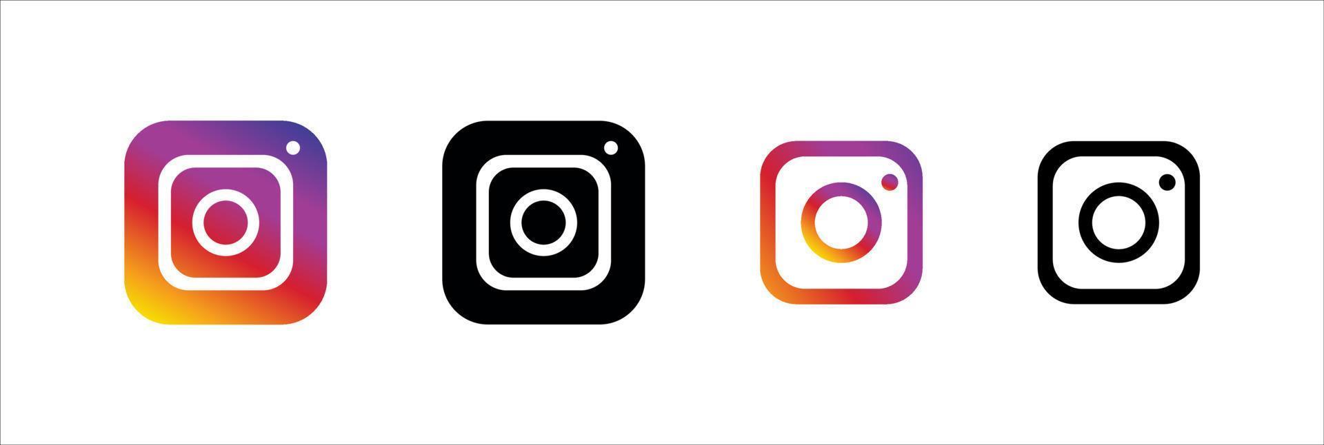 conjunto de iconos de logotipo de redes sociales de instagram vector