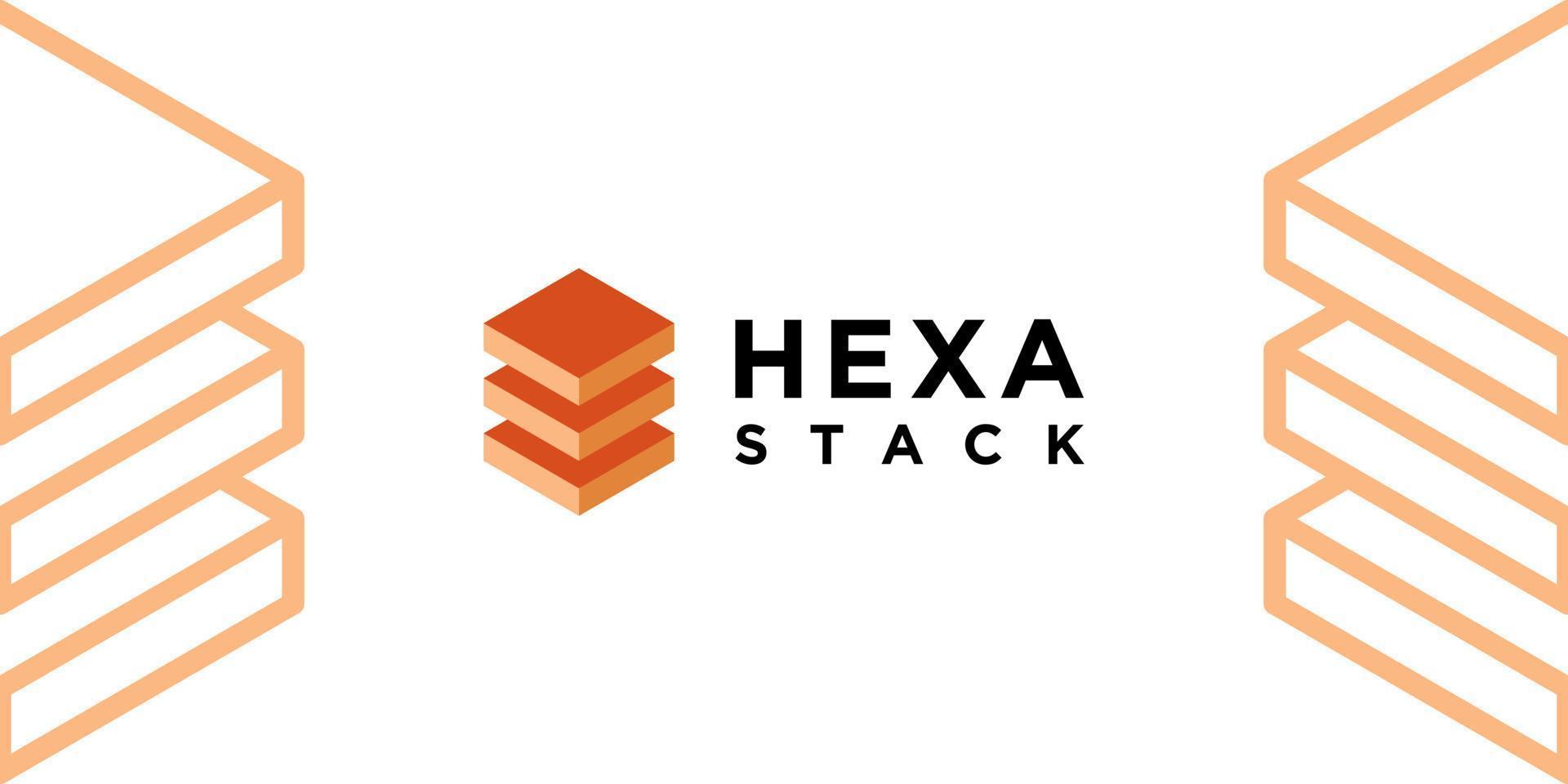 Hexagon 3d Stack Isometric Geometric Box Storage Technology Symbol Simple Modern Vector Logo Design