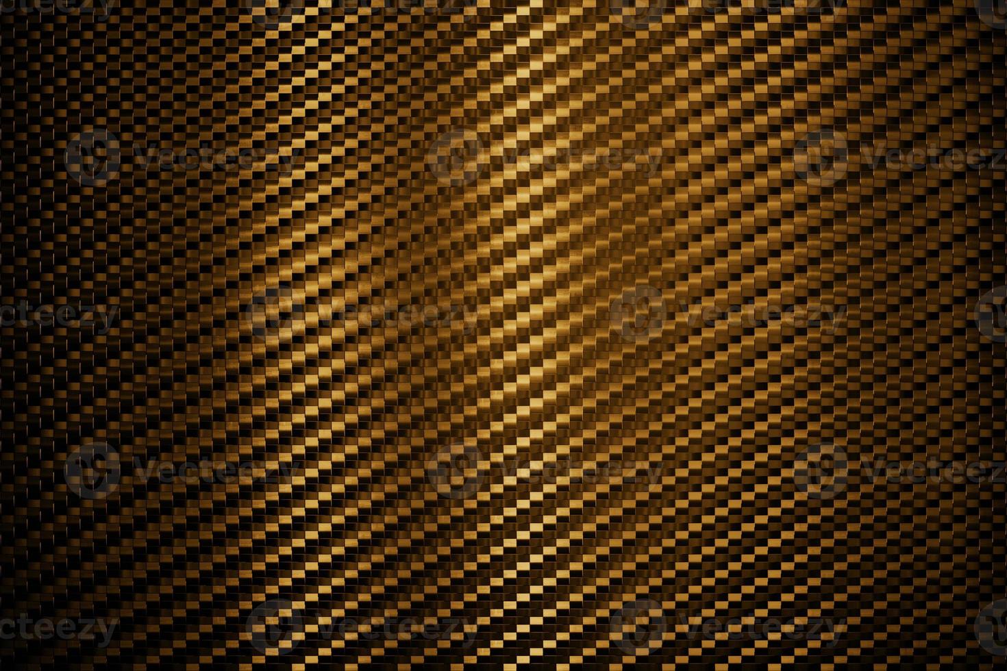 Gold carbon fiber background pattern. 3d rendering photo