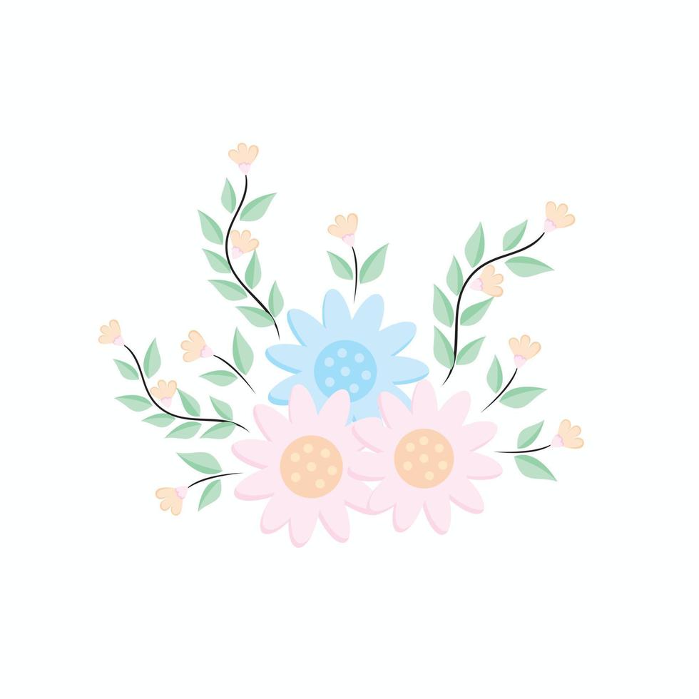 Floral simple design vector in pastel color