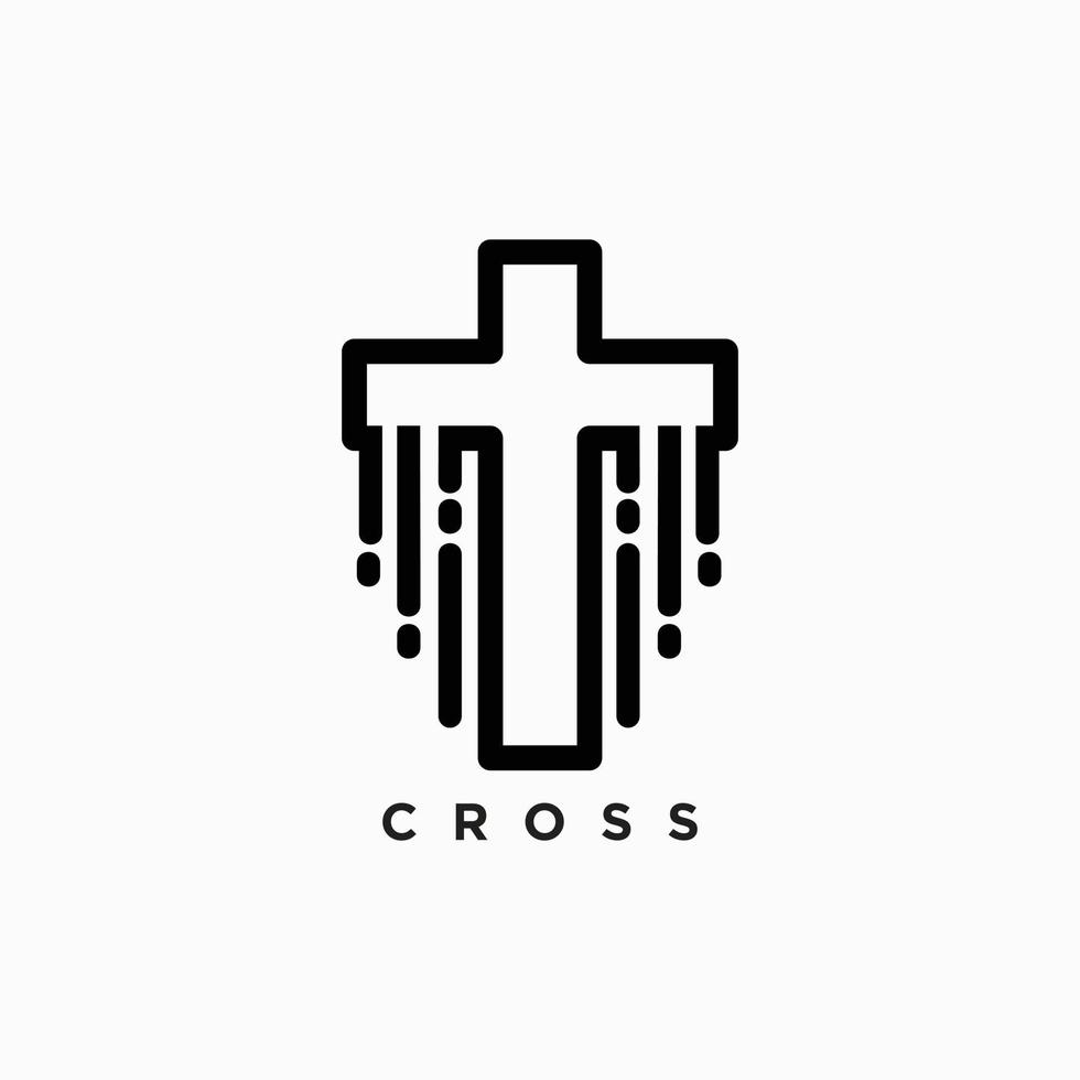 Cross logo vector and icon design