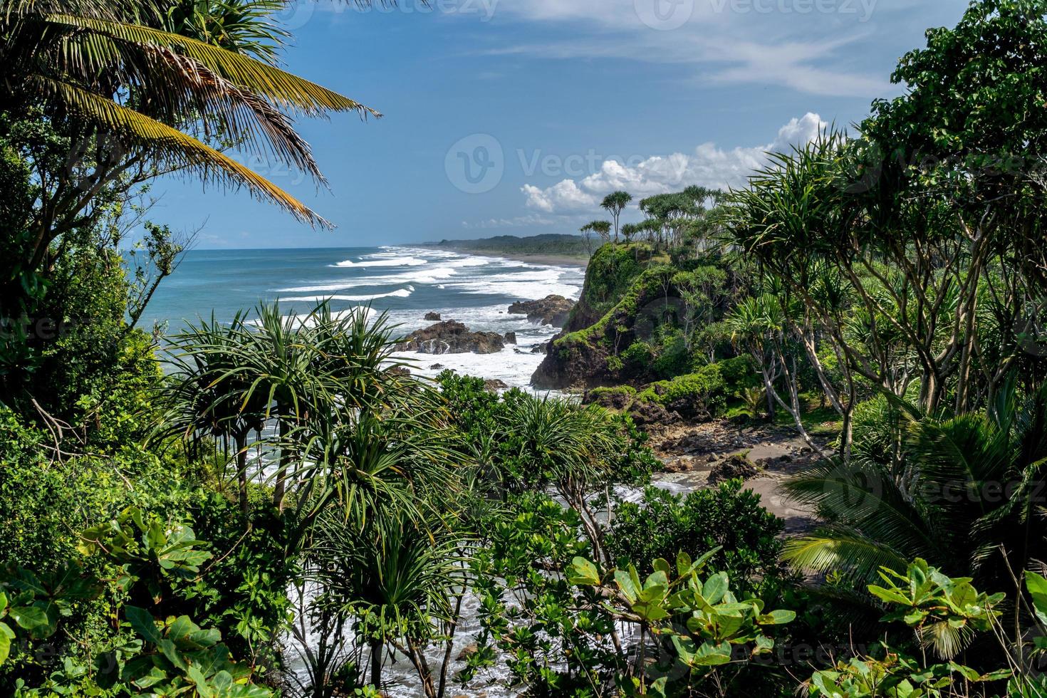 Natural view of the coast in Indonesia when the weather is sunny. Karang Tawulan beach tourism in Indonesia photo