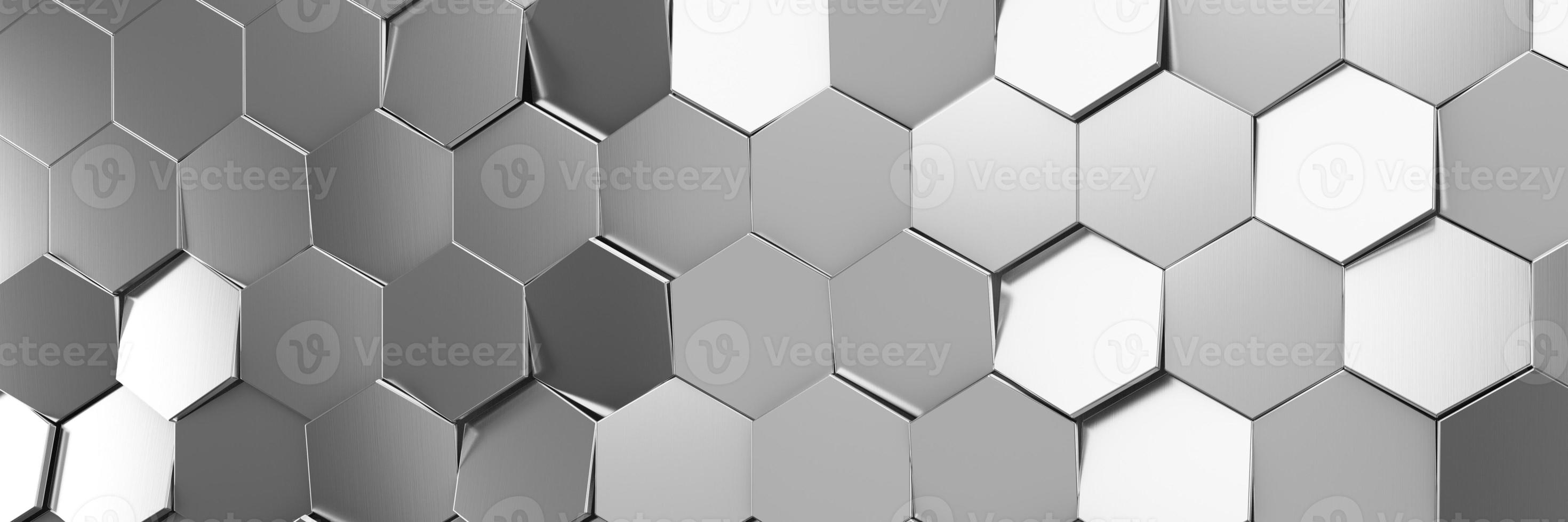 Futuristic and technological hexagonal background. 3d rendering photo