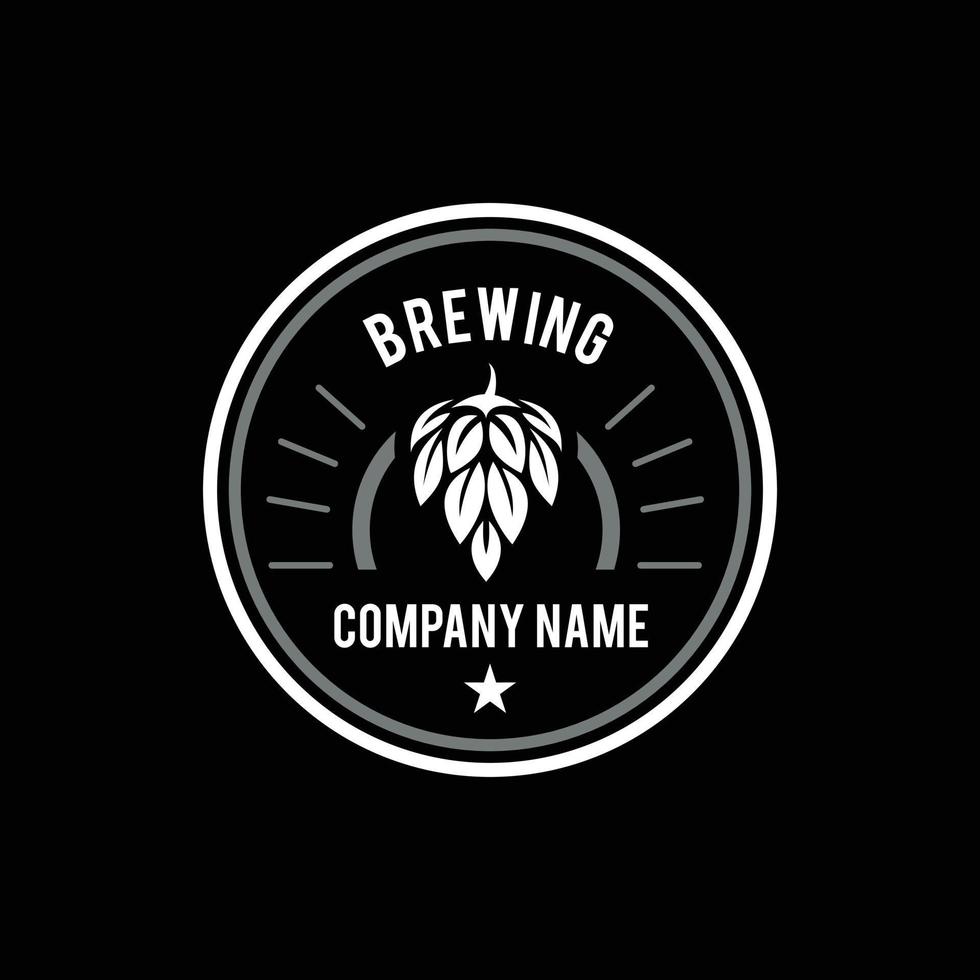 concepto de diseño simple de logotipo de elaboración de cerveza vector