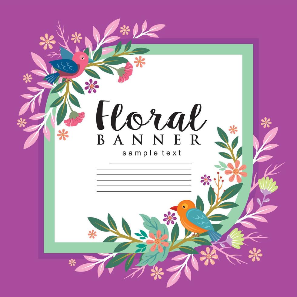 Floral banner and background design template vector