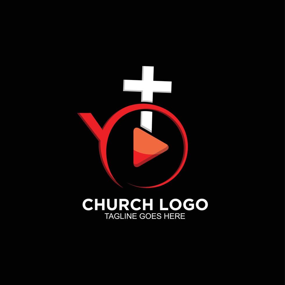 Cross logo vector icon with online design concept