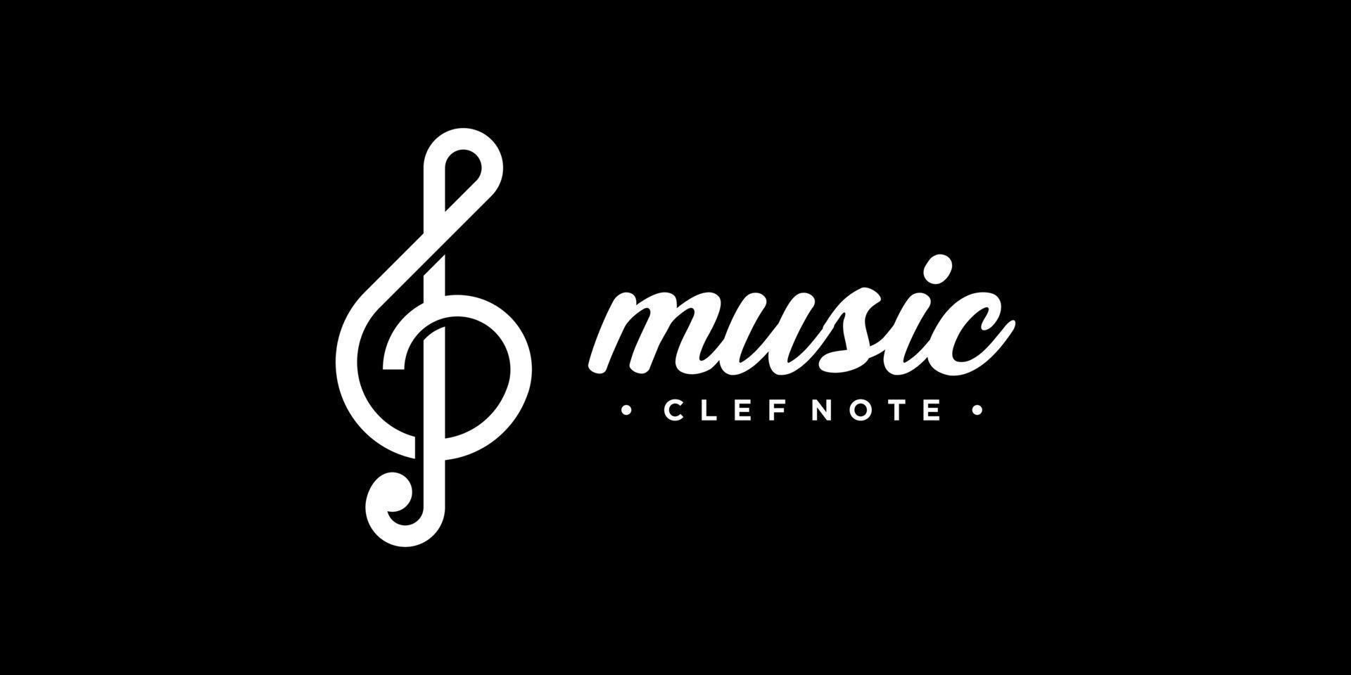 Illustration Clef Note Music Musical Key Tune Symphony Quaver Tone Treble Vector Logo Design