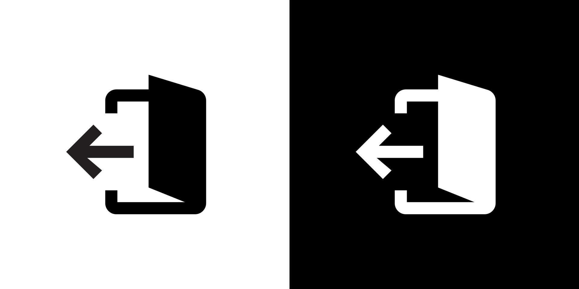 Exit, sign out, resign symbol icon vector in monochrome style