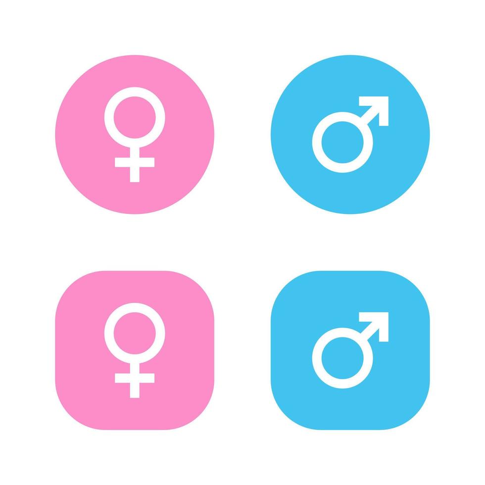 vector de icono femenino y masculino. símbolos de signos de género