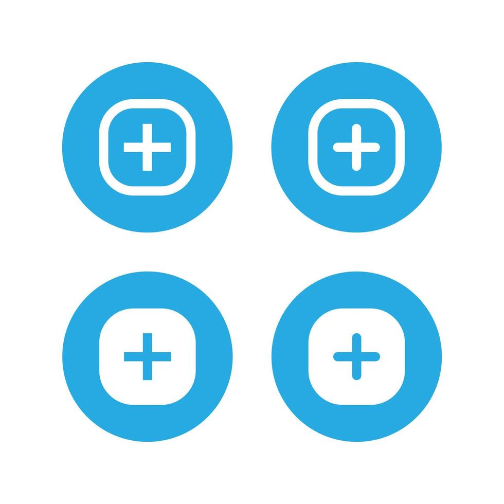 Social media elements. Add, cross, plus icon vector on circle button