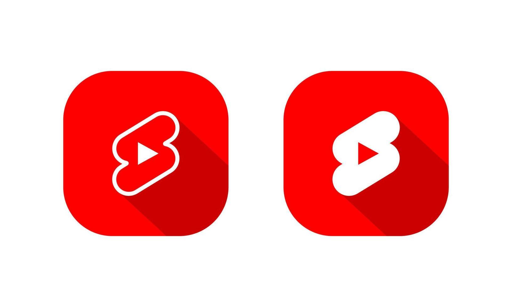 Short video, shorts icon isolated on square button vector