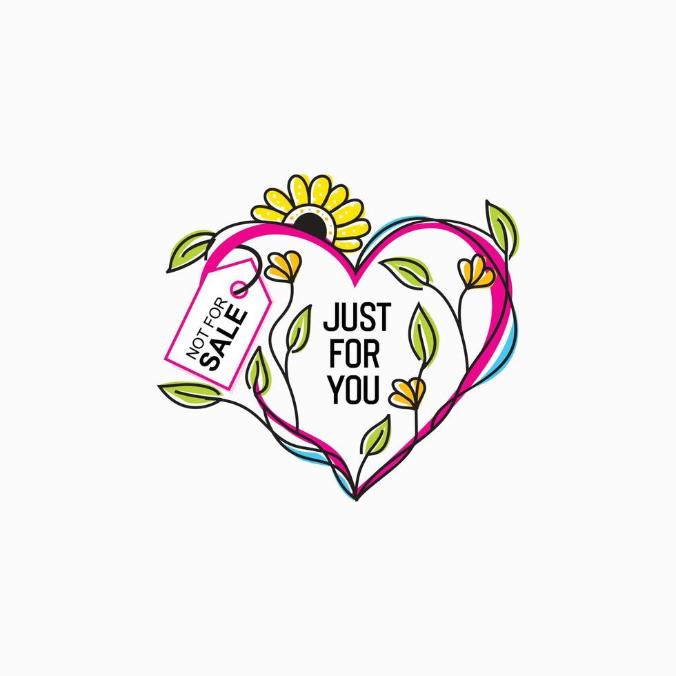 Heart or love design vector with floral design concept