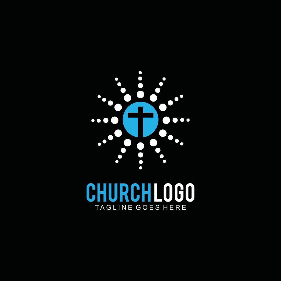 logotipo de cruz para plantilla de diseño de iglesia o cruz de icono para comunidad cristiana vector