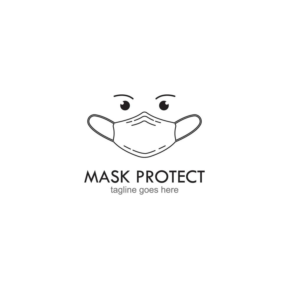 Face Mask Logo Design Vector