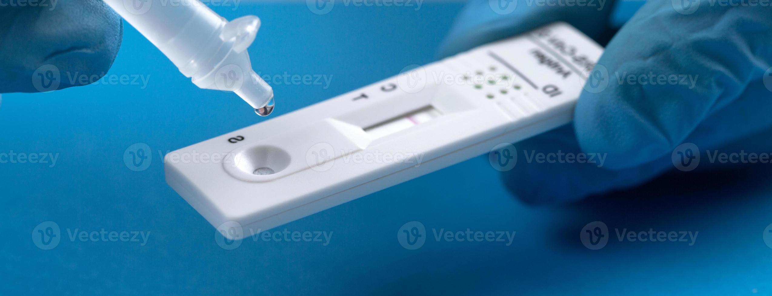 Negative test result by using rapid test device for COVID-19. photo