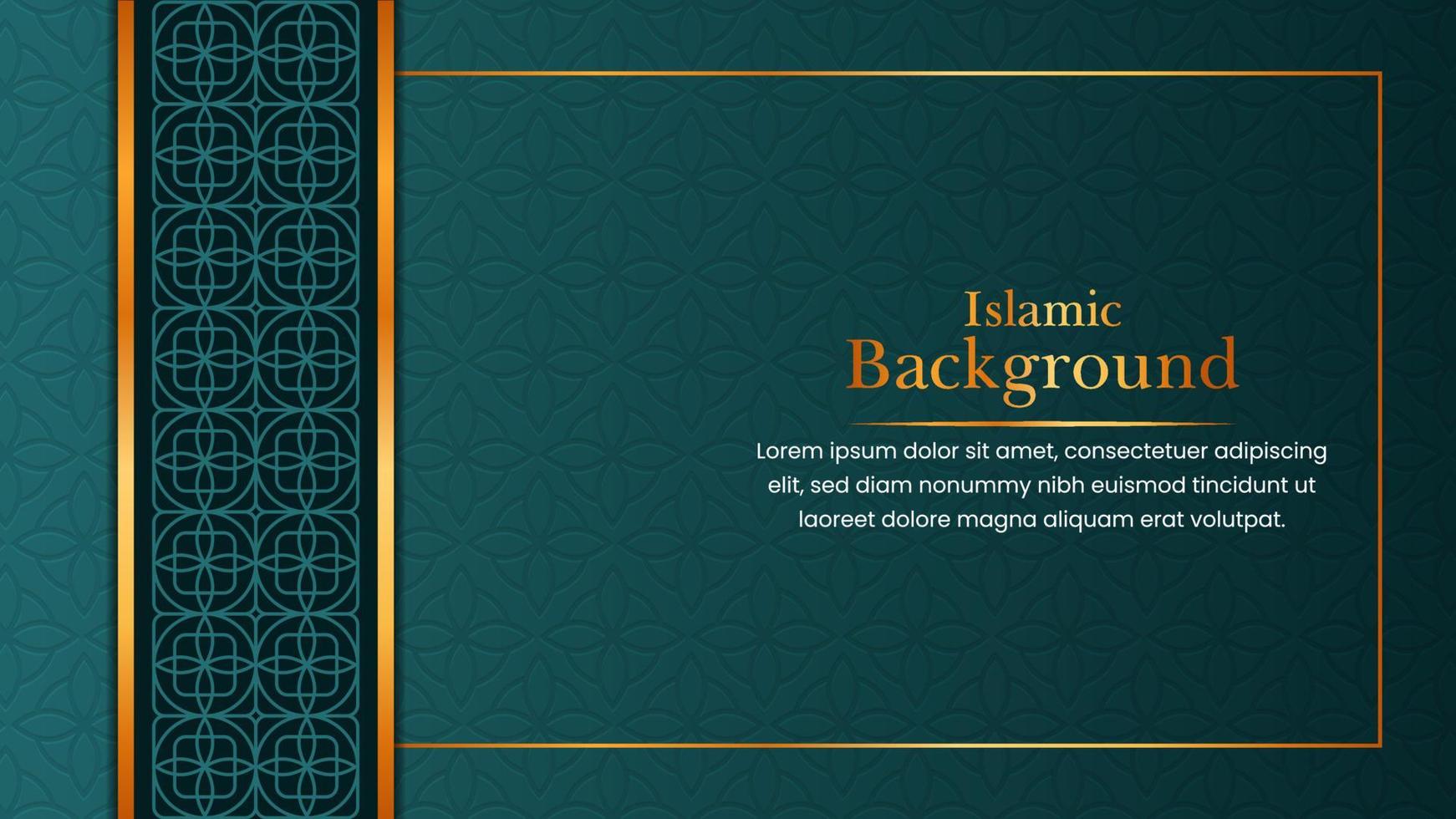 Islamic Arabic Decorative Arabesque Islamic Pattern Green Background Design. vector