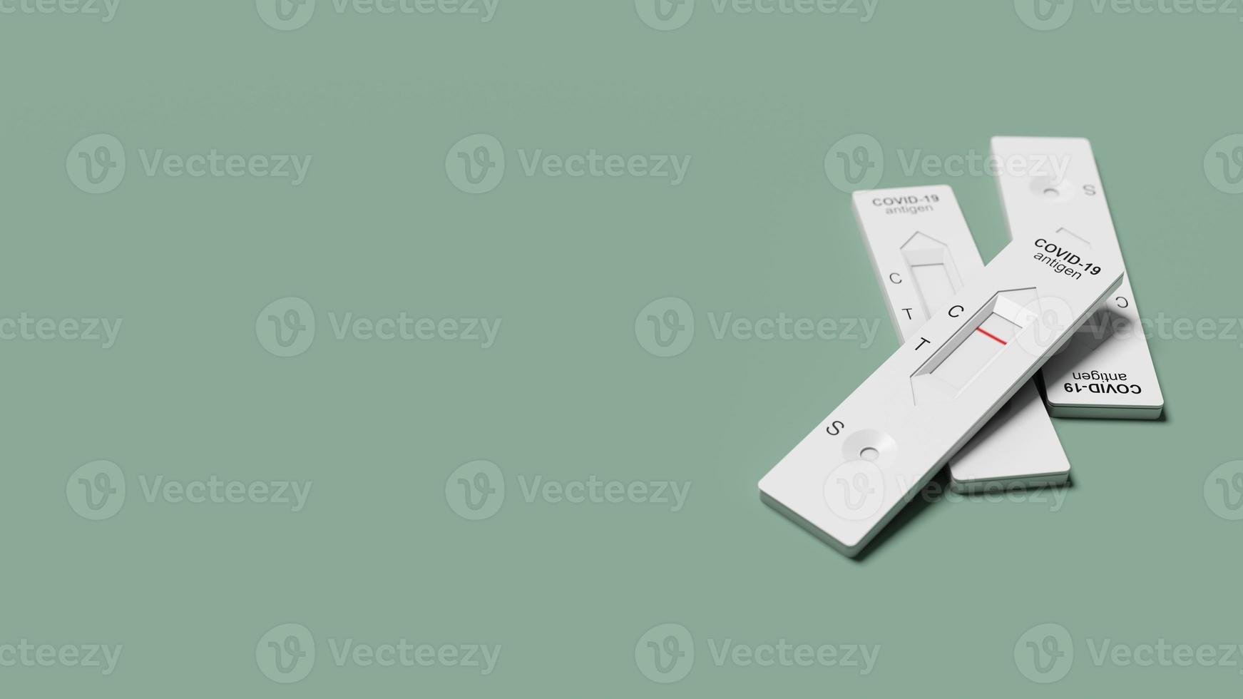 Negative test result by using rapid test device for COVID-19. 3d illustration photo