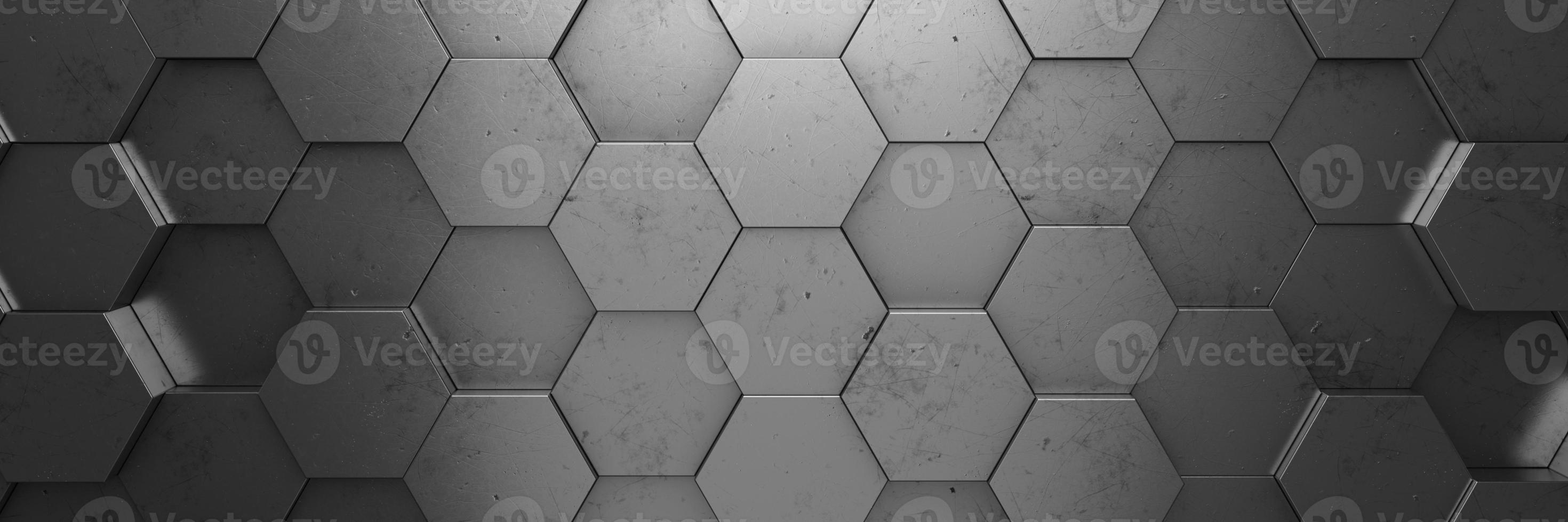 Futuristic and technological hexagonal background. 3d rendering photo