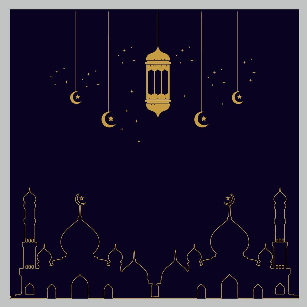 Eid social media post banner design template  or Islamic banner background vector
