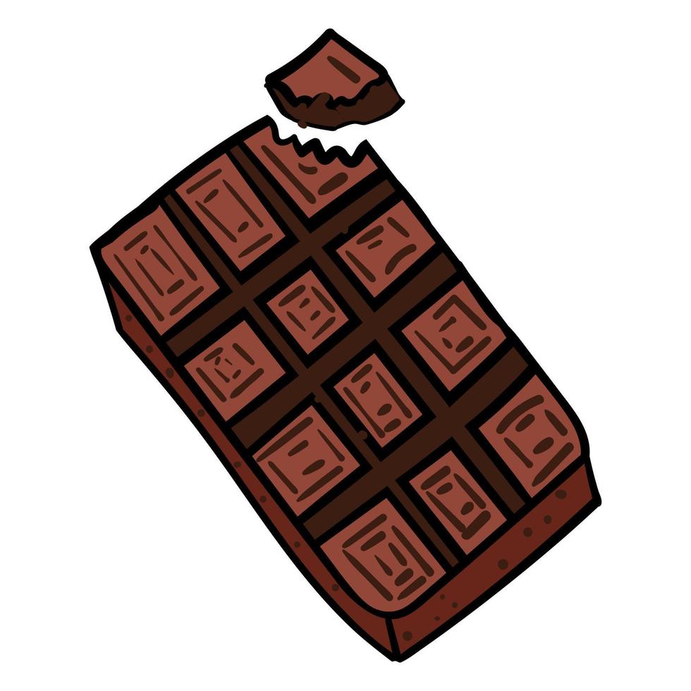 Cartoon chocolate bar with a broken piece vector