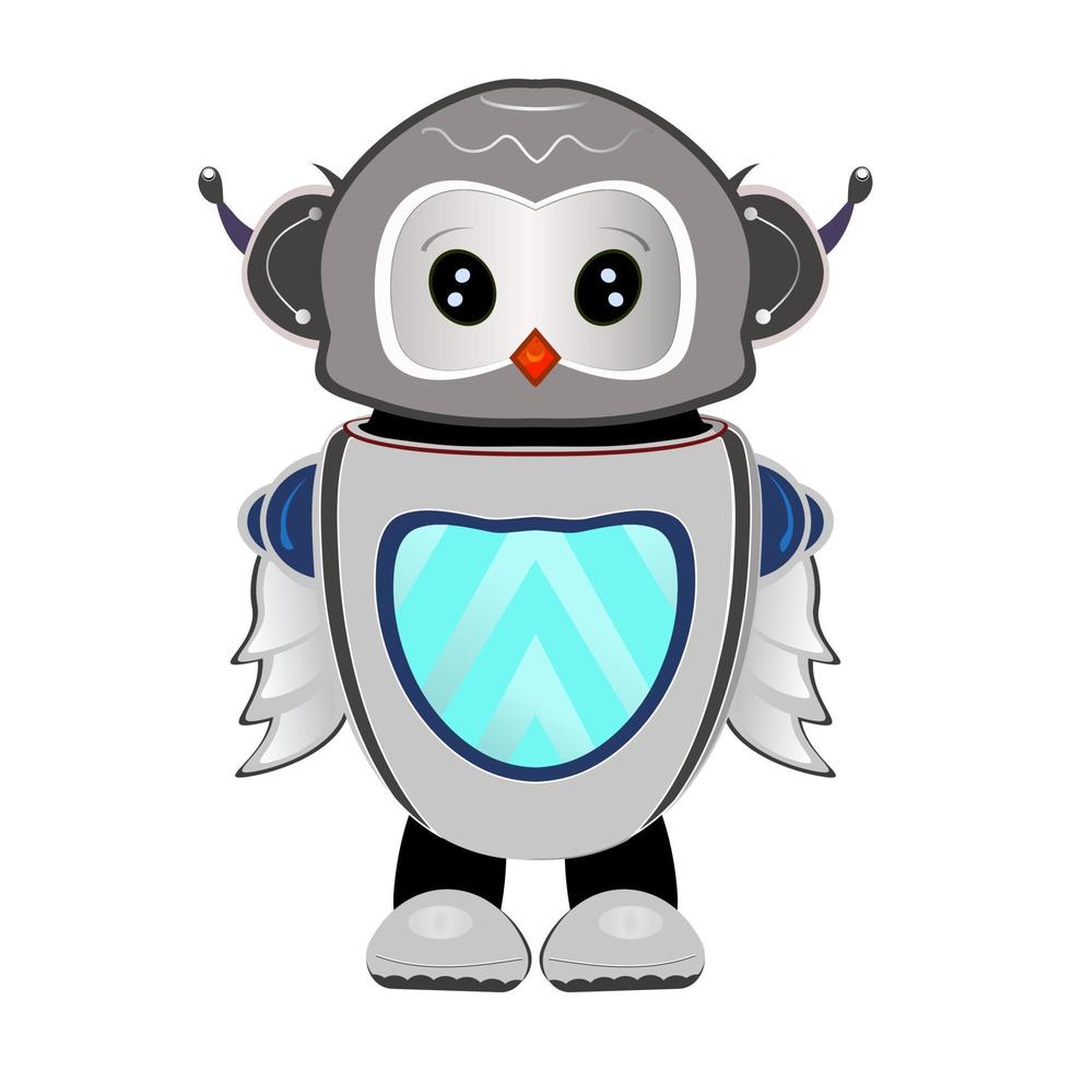 Owl robot in cartoon style vector