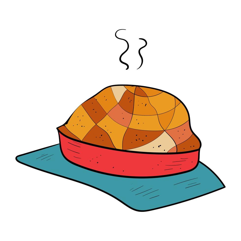 Pie bakery in cartoon style vector