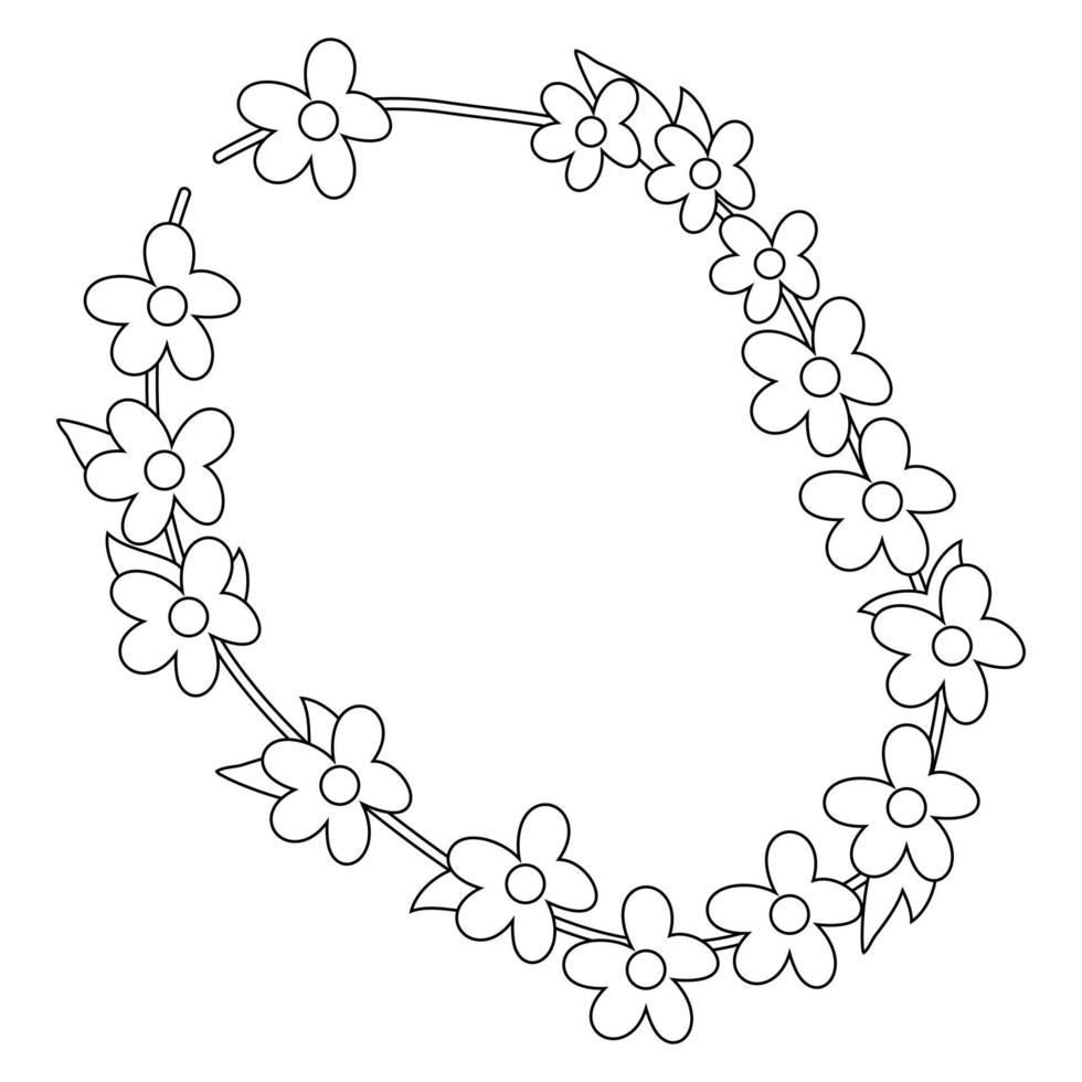 Cartoon flower garland hand drawn doodle 8423366 Vector Art at Vecteezy