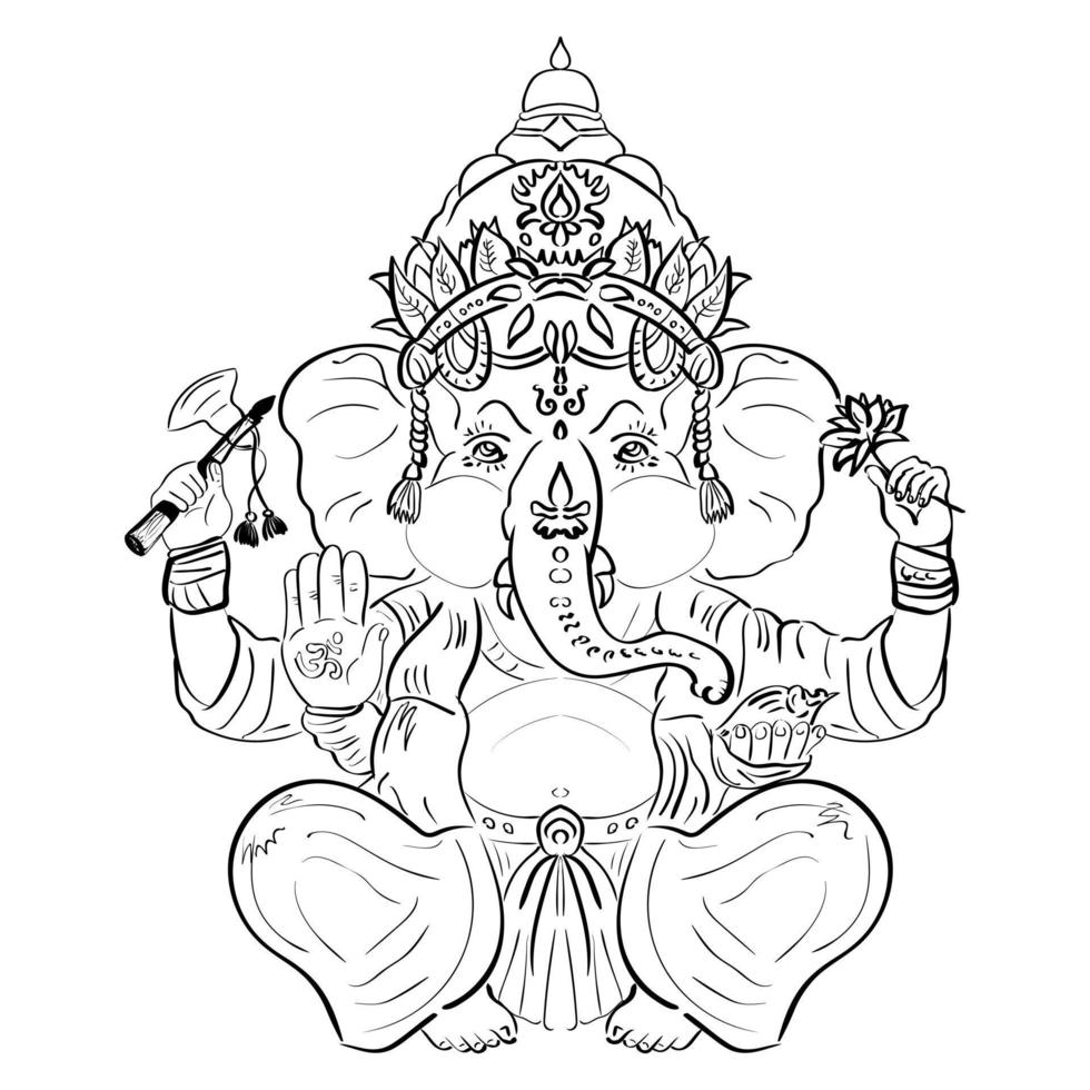 Hindu God Ganesha 8423466 Vector Art at Vecteezy