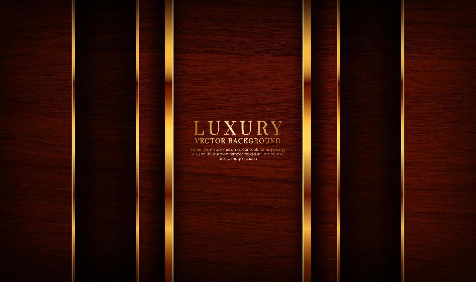 3D brown luxury table shape background overlap layer on dark space with wood texture effect decoration. Graphic design element elegant style concept for banner, flyer, card, cover, or landing page vector