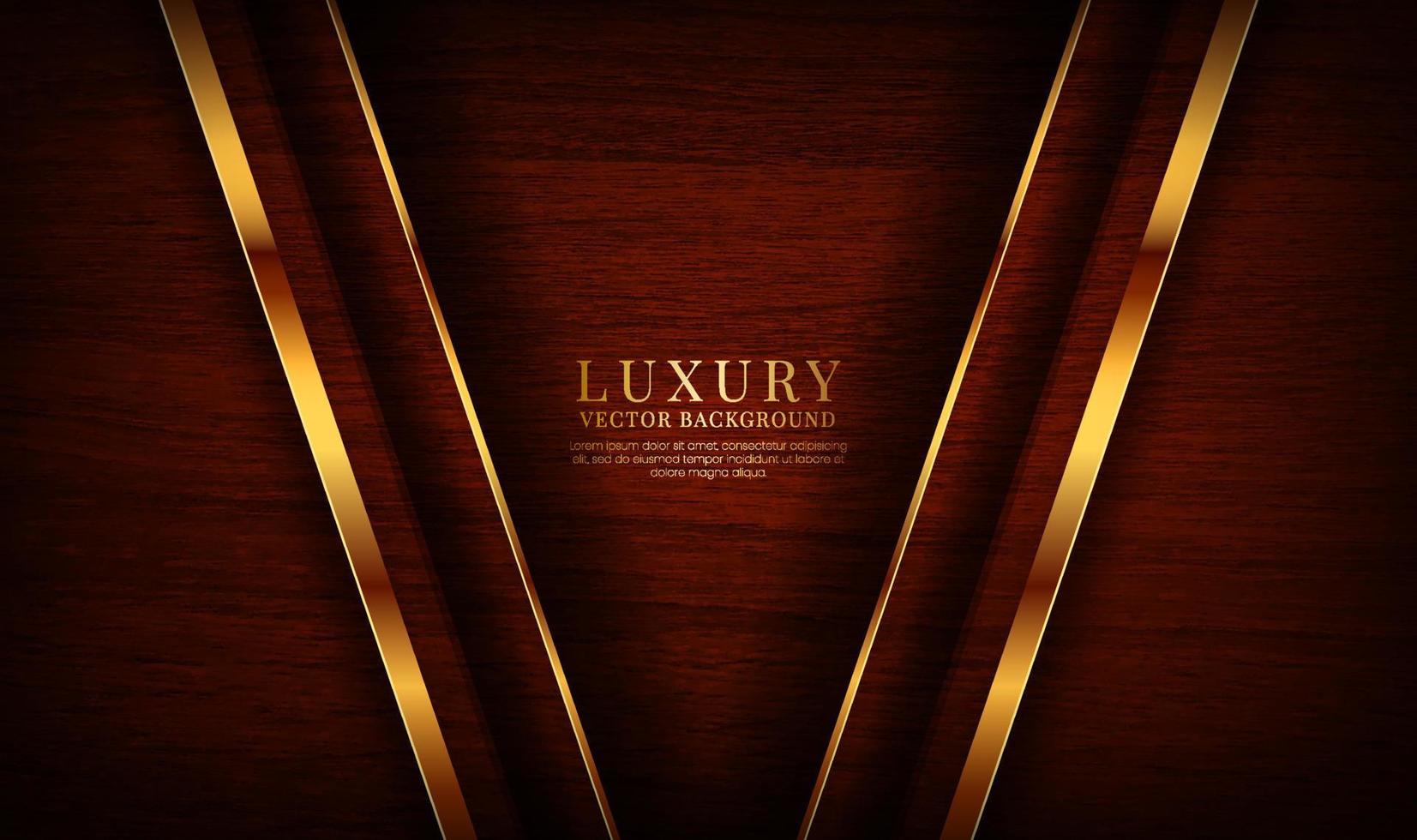 3D brown luxury abstract background overlap layer on dark space with wood texture effect decoration. Graphic design element elegant style concept for banner, flyer, card, cover, or landing page vector