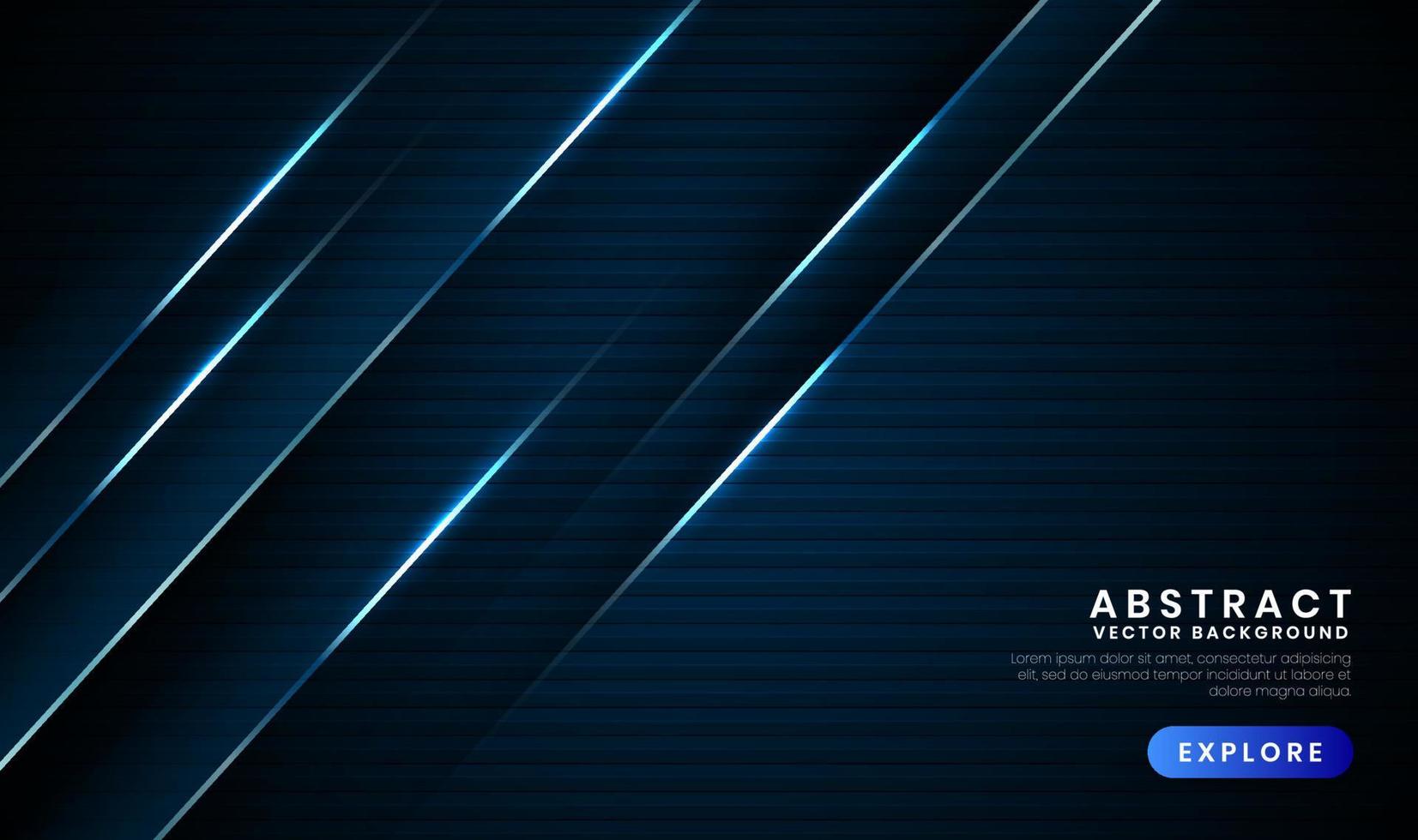 3D blue technology abstract background overlap layer on dark space with light effect decoration. Graphic design element future style concept for banner, flyer, card, brochure cover, or landing page vector