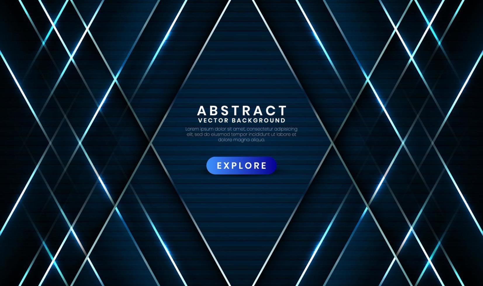 3D blue technology abstract background overlap layer on dark space with light effect decoration. Graphic design element future style concept for banner, flyer, card, brochure cover, or landing page vector