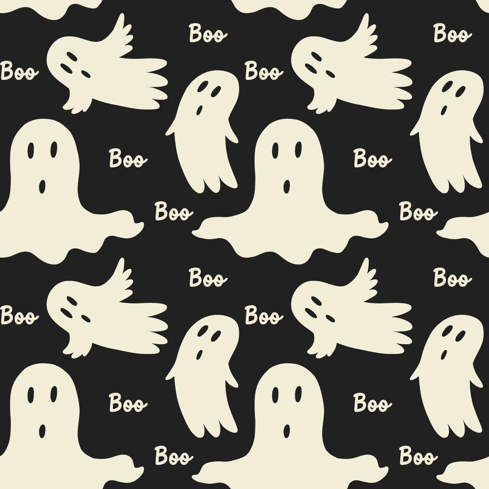 Seamless Halloween ghost pattern vector