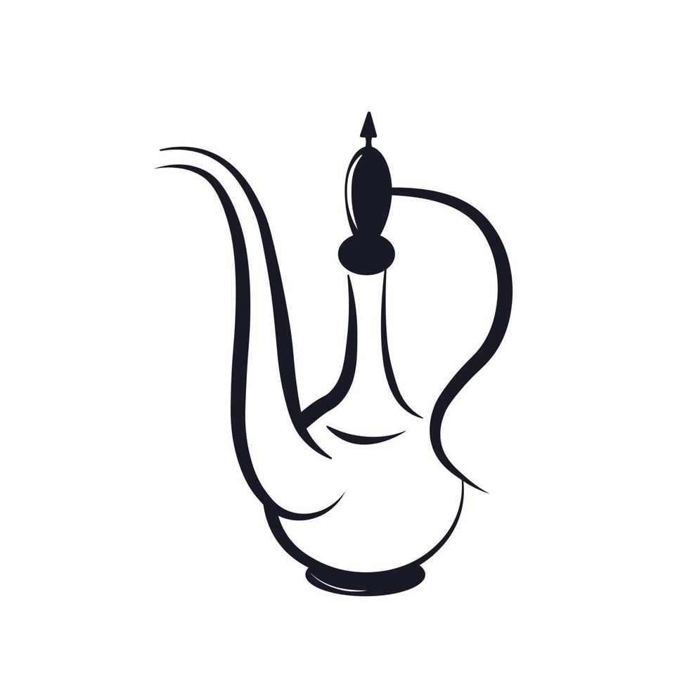 Oriental jug vector stock illustration. Eastern junior kurgan. Ottoman water-bottle. Isolated on a white background.