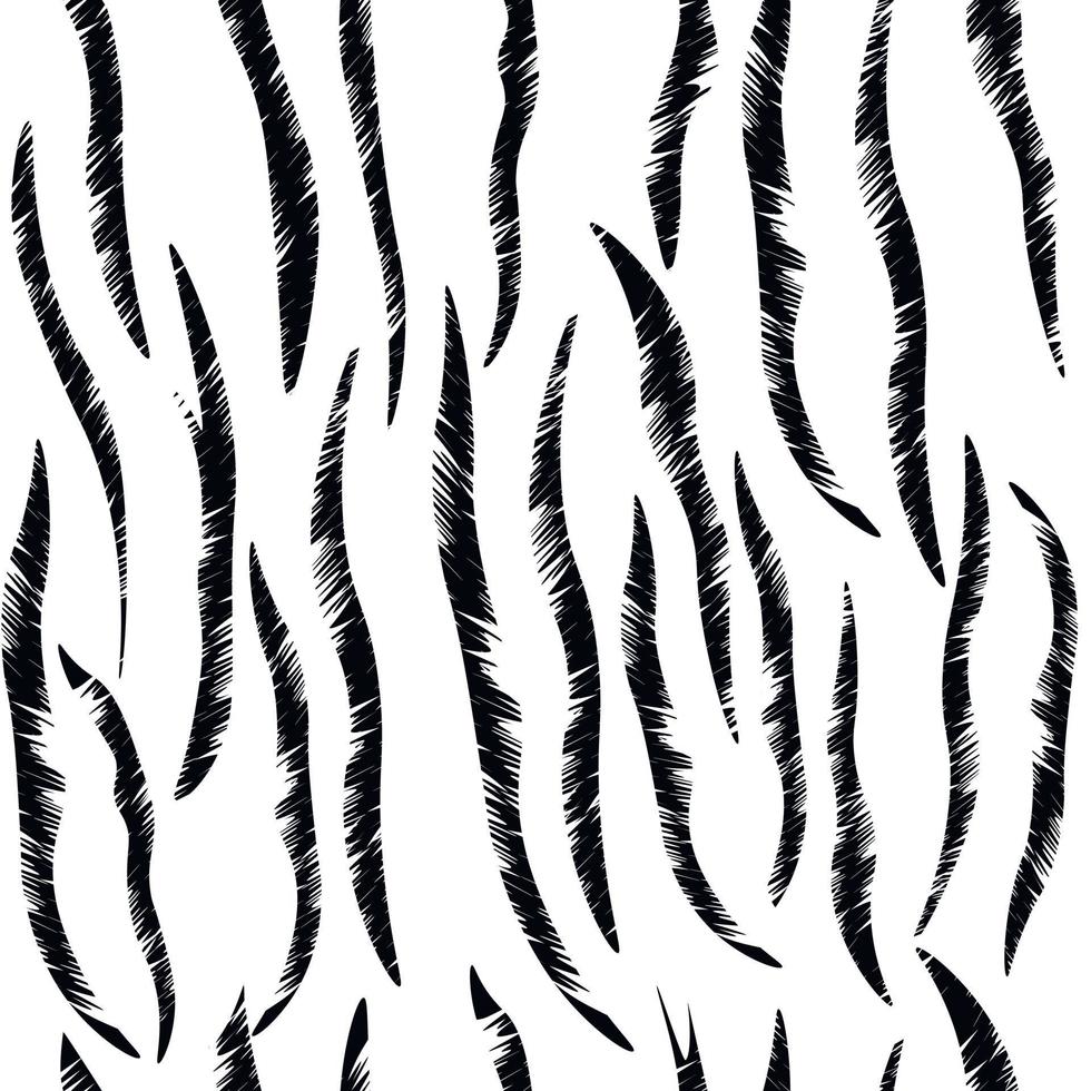 patrón sin costuras de tigre. ilustración de stock vectorial. rayas negras de piel de tigre sobre una piel blanca. vector