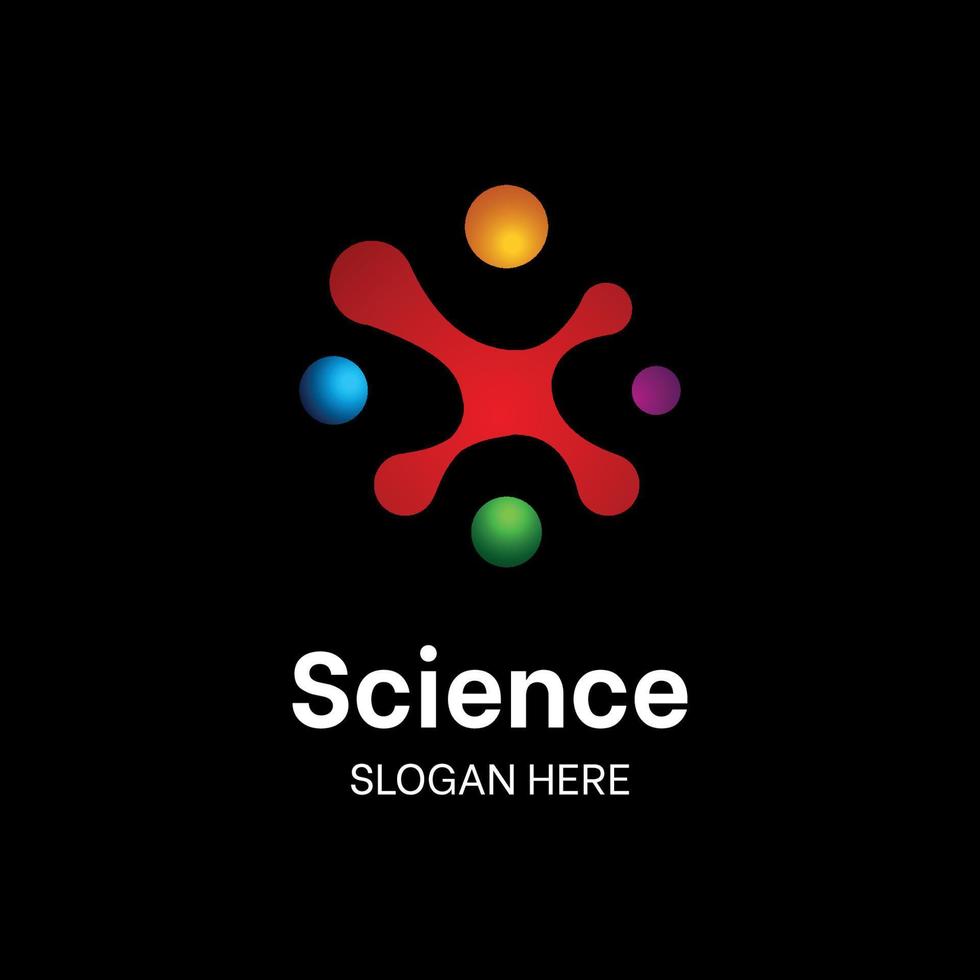 plantilla de diseño de logotipo de ciencia simple con color degradado vector