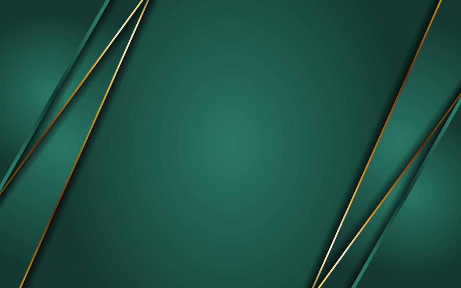 Abstract green background with line gold vector